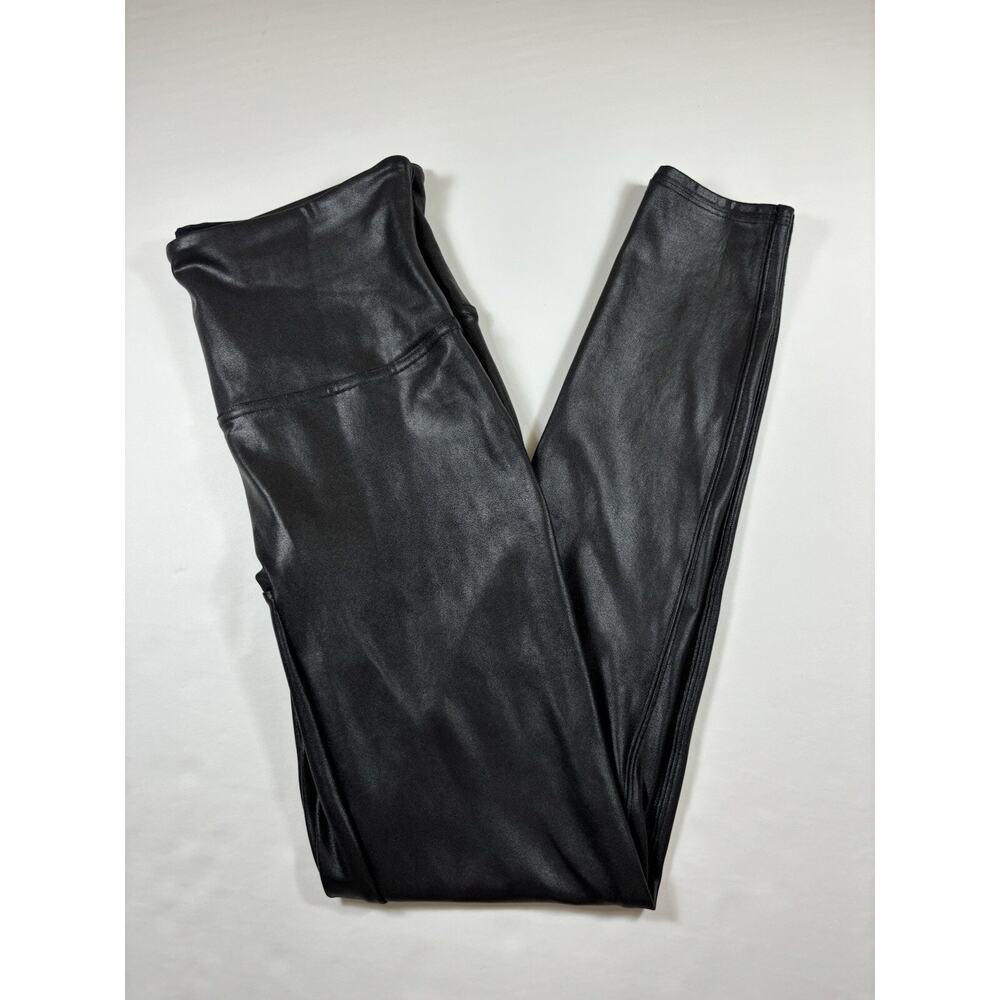 Spanx Faux Leather Leggings Black Large Skinny Leg